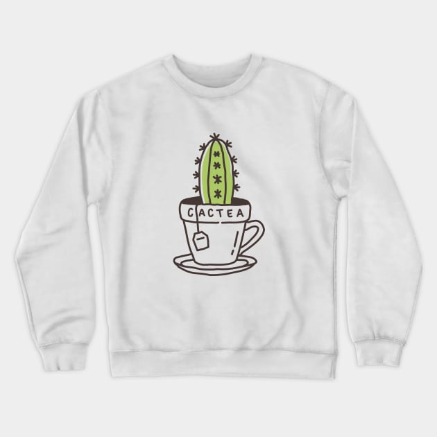 Cactea Cactus and Tea Crewneck Sweatshirt by VEKTORKITA